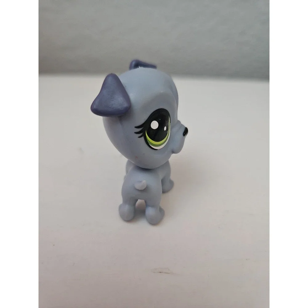 Hasbro Littlest Pet Shop 1344 Grey Pug Dog Green Eyes Vintage LPS Toy Figure